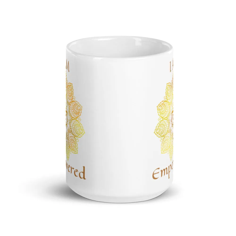 Goddess Swag I AM Empowered~ Solar Plexus Chakra Ceramic Coffee Mug 15 oz.