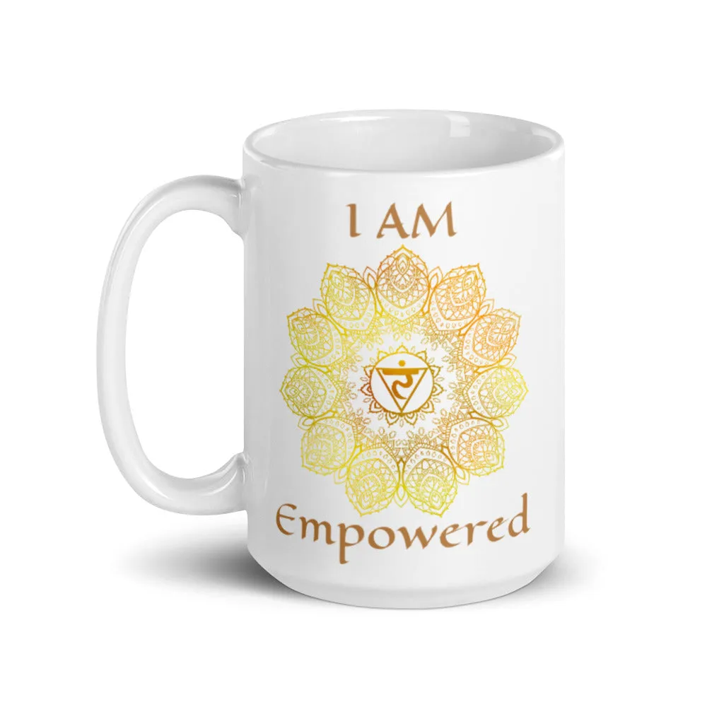 Goddess Swag I AM Empowered~ Solar Plexus Chakra Ceramic Coffee Mug 15 oz.