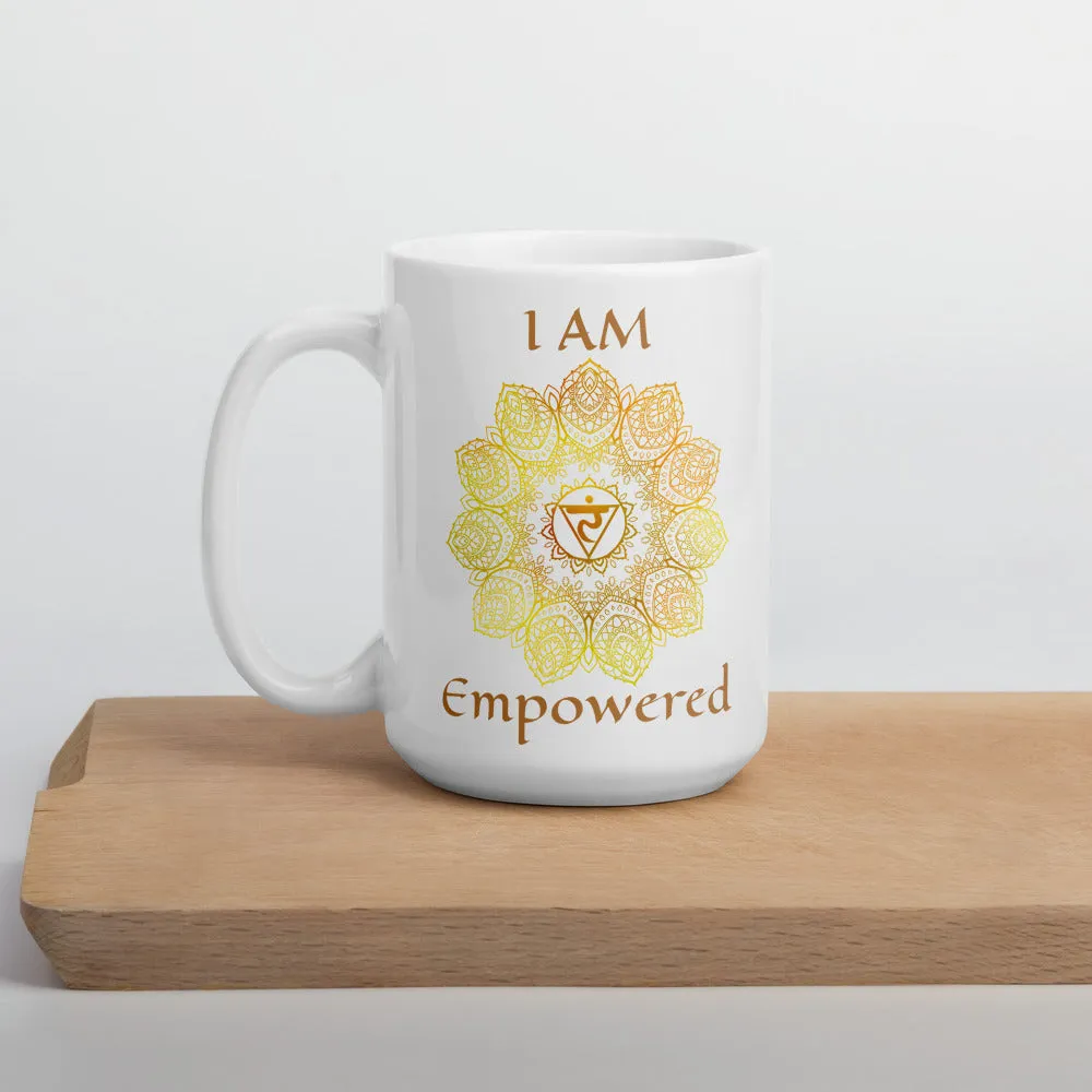 Goddess Swag I AM Empowered~ Solar Plexus Chakra Ceramic Coffee Mug 15 oz.