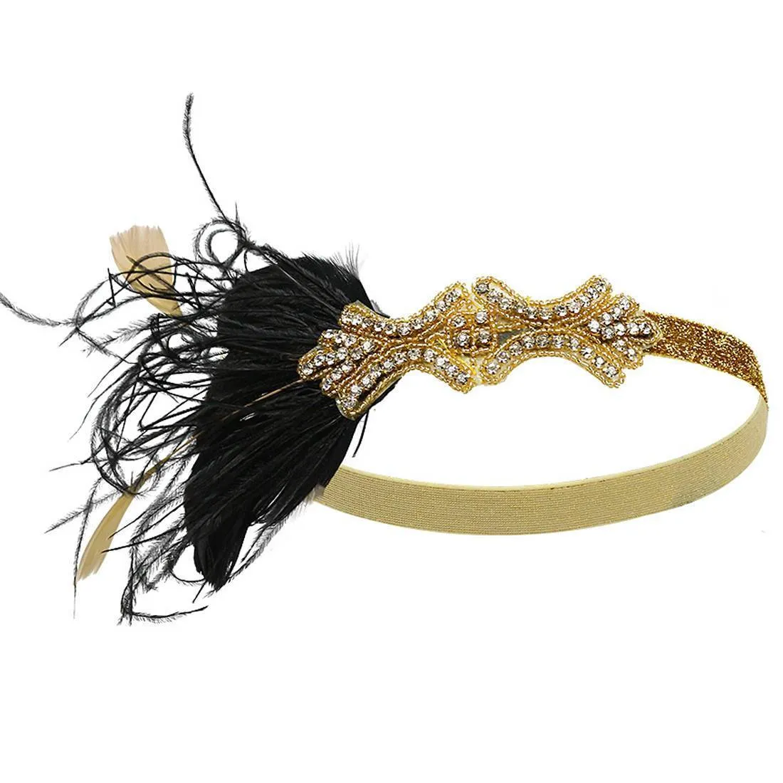 Gold 1920s Shawl Wraps with Gatsby Accessories Set of 5