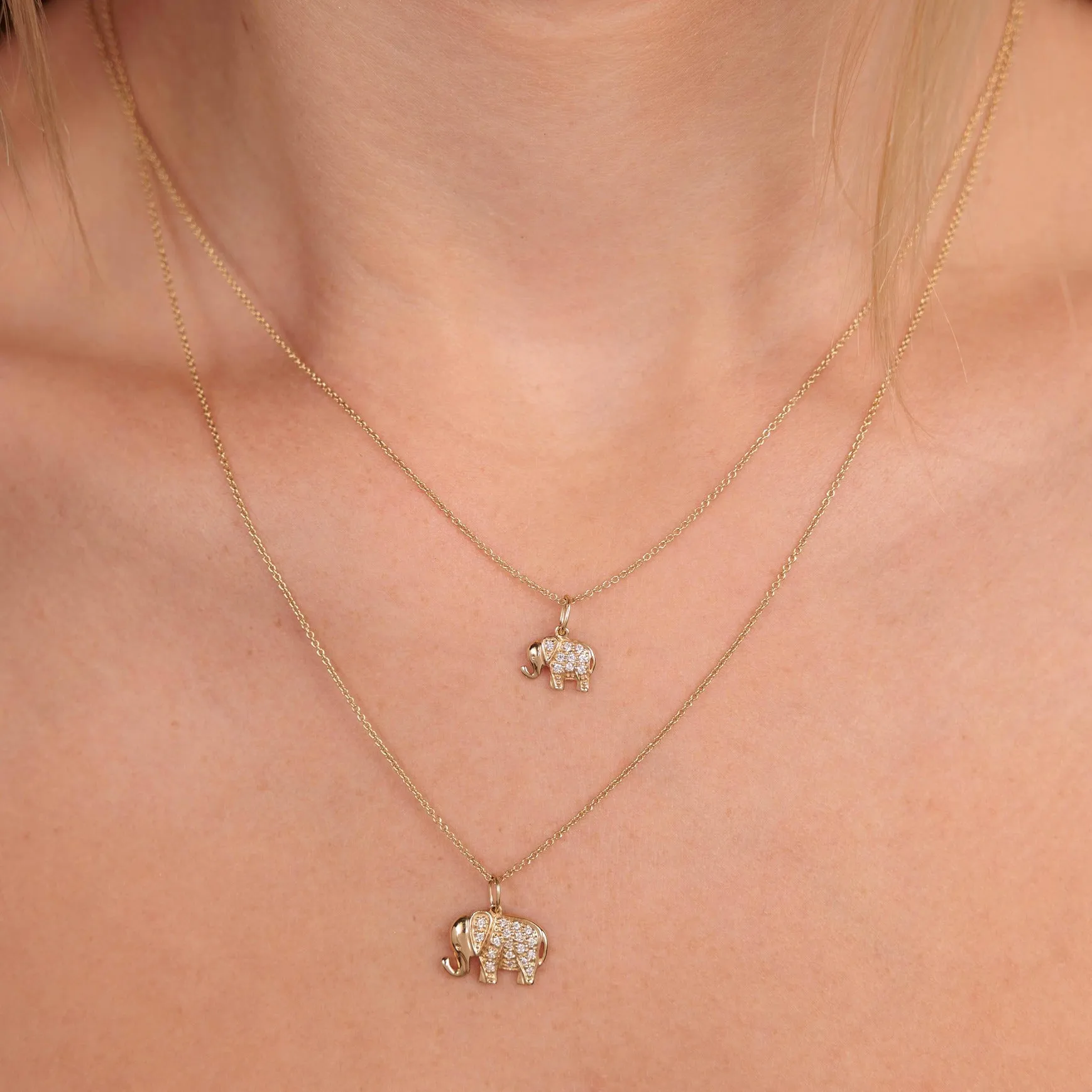 Gold & Diamond Elephant Charm
