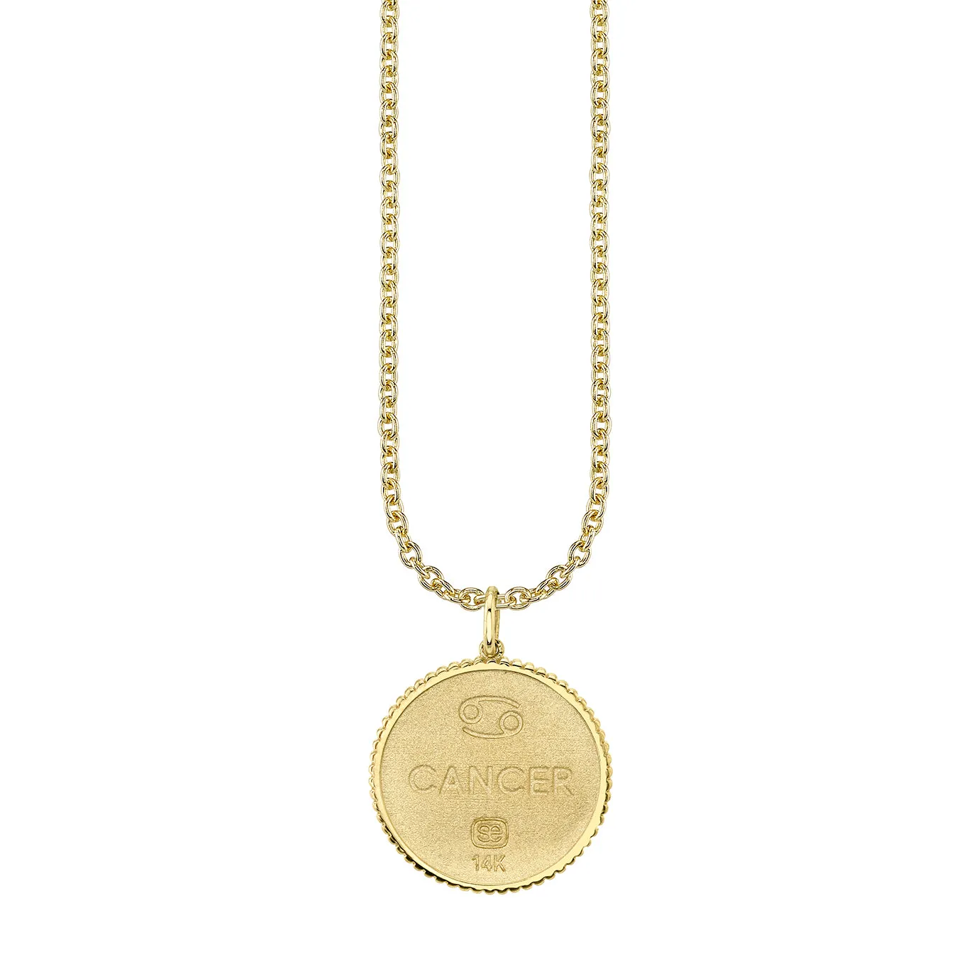 Gold & Diamond Large Cancer Zodiac Medallion