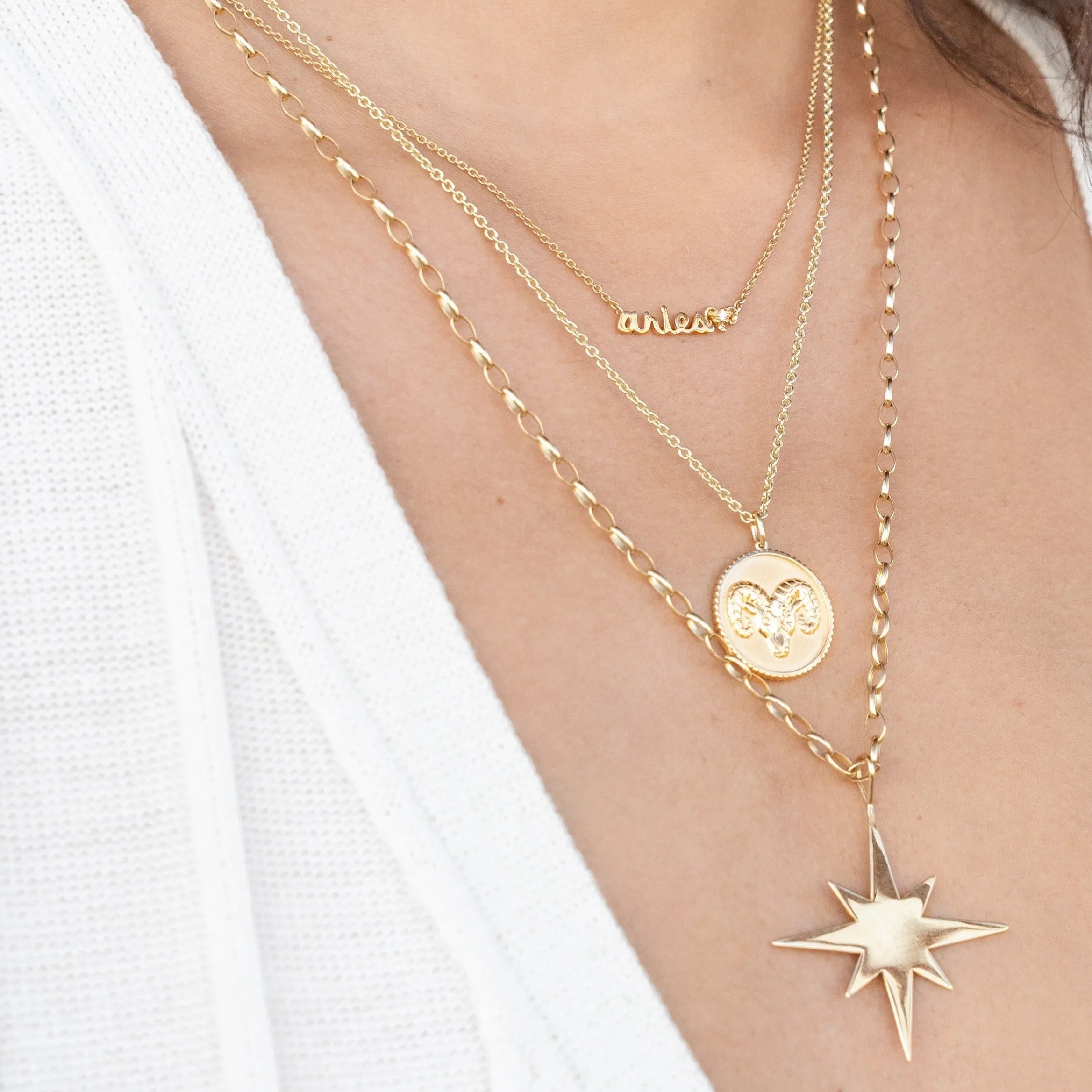 Gold & Diamond Large Cancer Zodiac Medallion