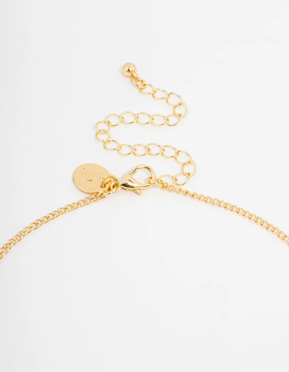 Gold Plated Acrylic Pearl Cross Necklace