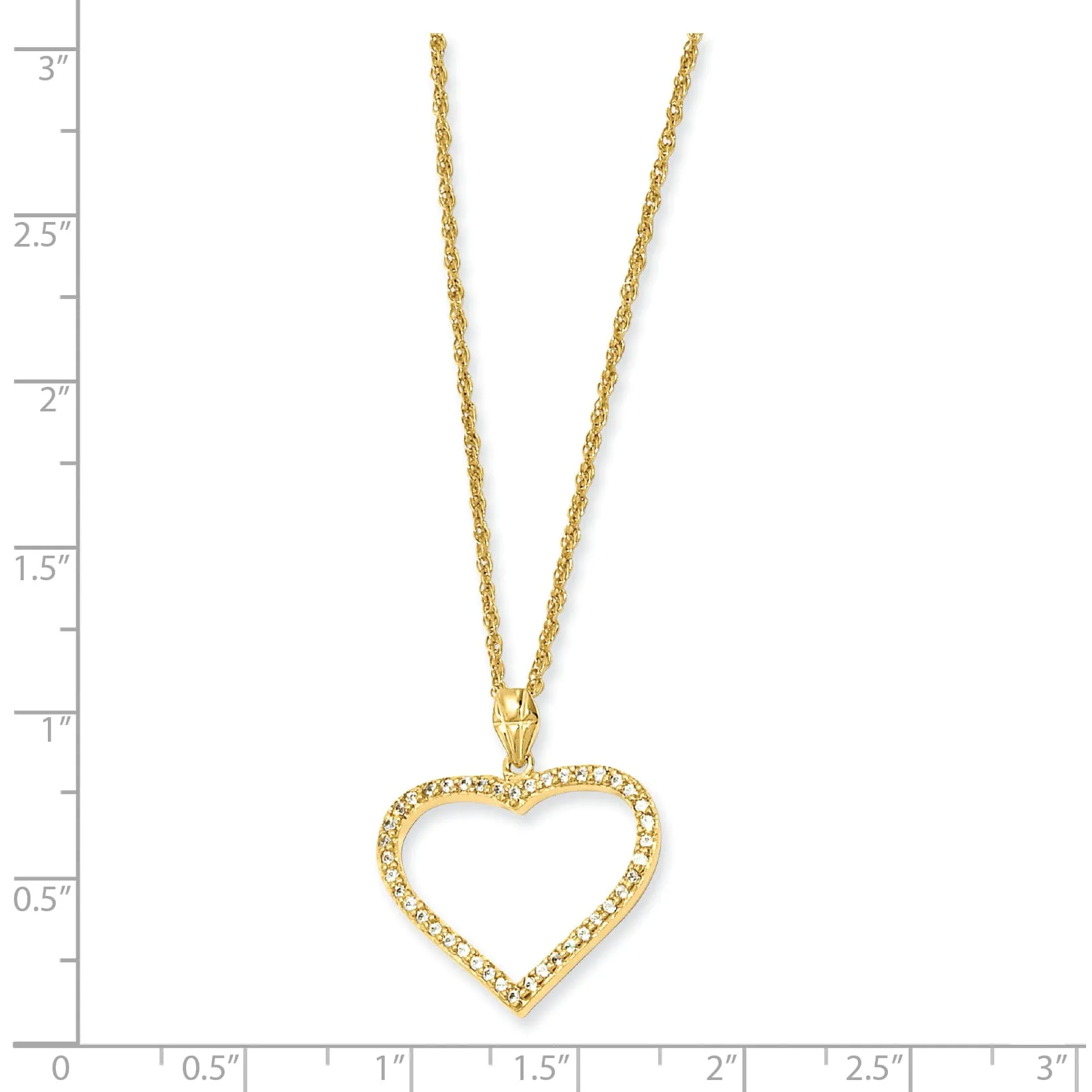 Gold Plated Cubic Zirconia Heart Necklace