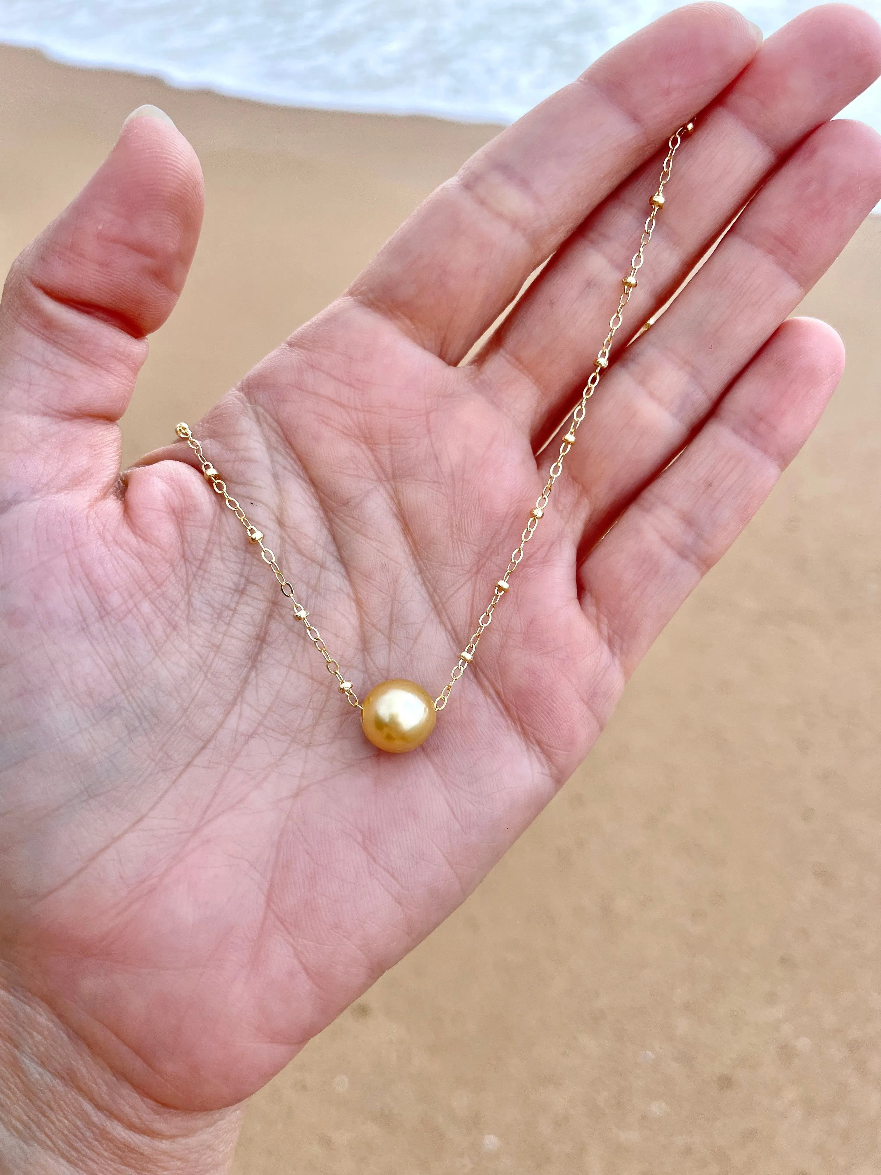 Golden South Sea Pearl Satellite Necklace