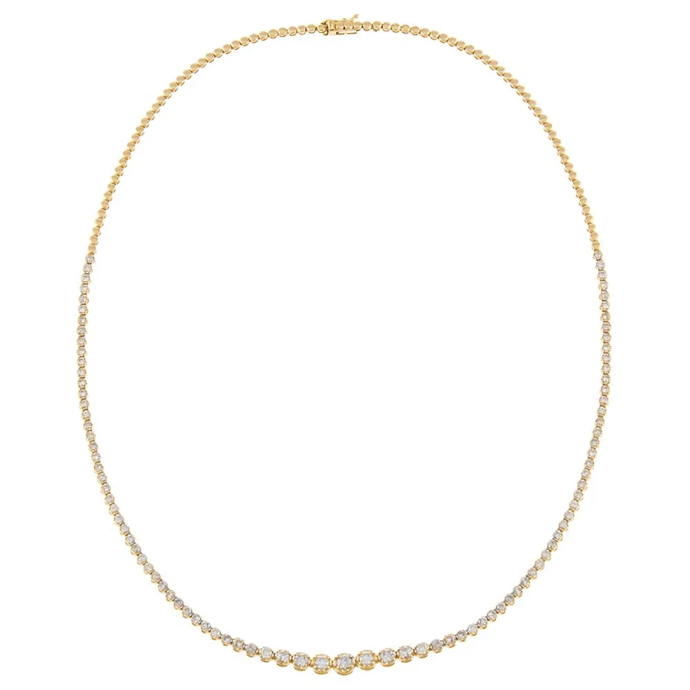 Graduated Diamond Necklace 14K