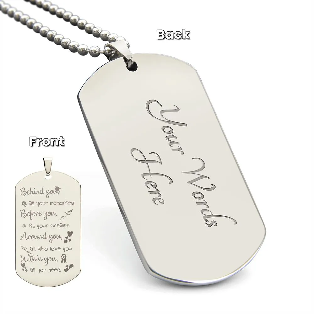 Graduation Gifts for Him, Graduation Dog Tag Necklace