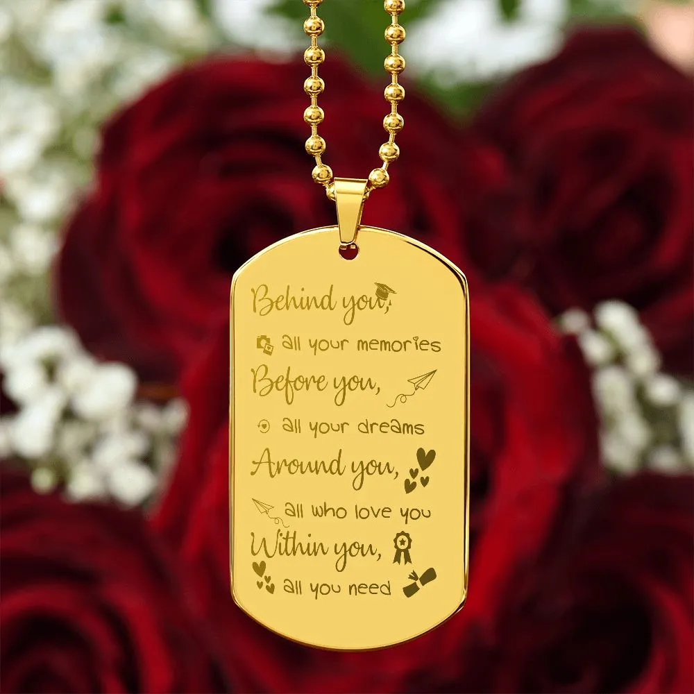 Graduation Gifts for Him, Graduation Dog Tag Necklace