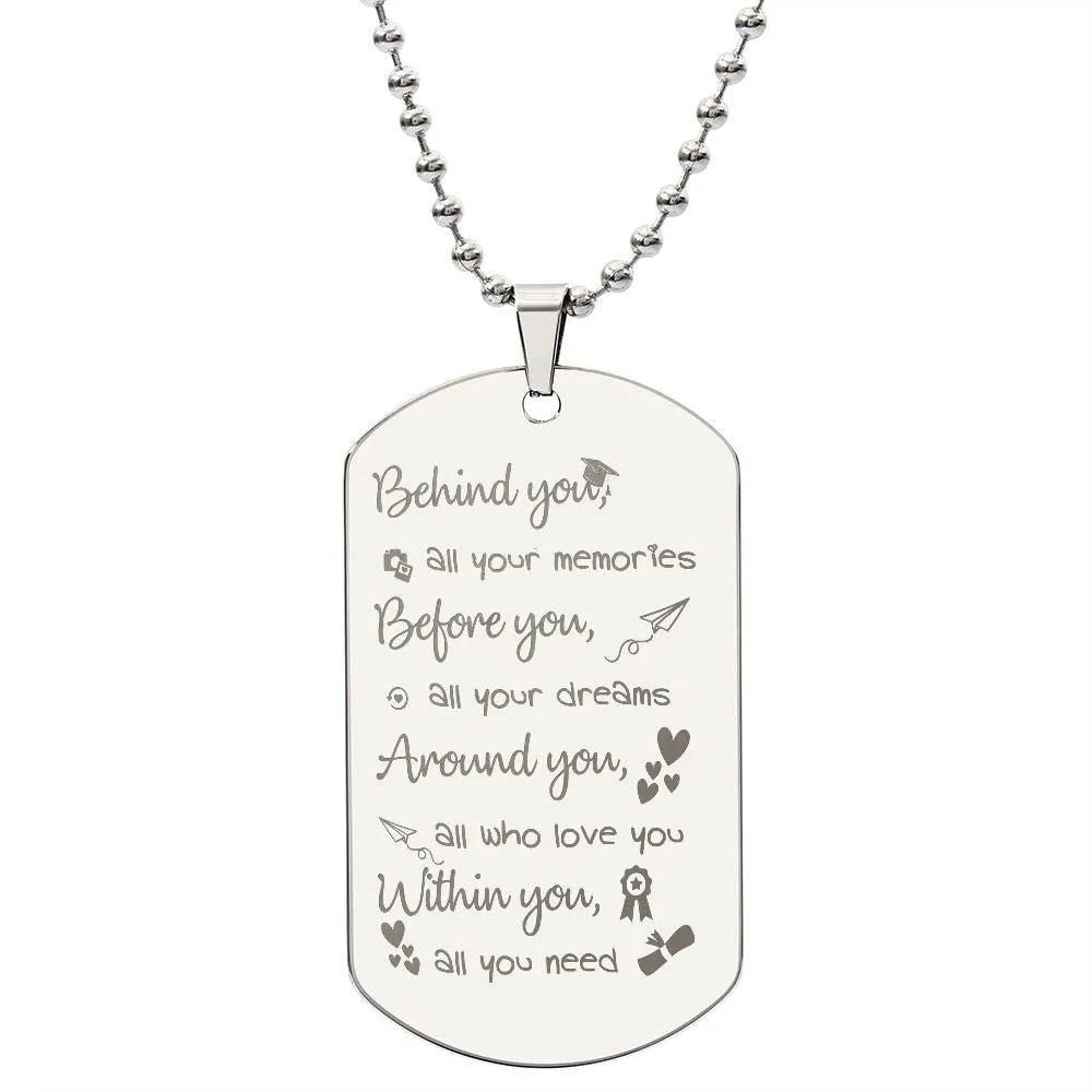 Graduation Gifts for Him, Graduation Dog Tag Necklace