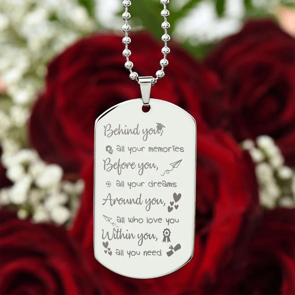 Graduation Gifts for Him, Graduation Dog Tag Necklace