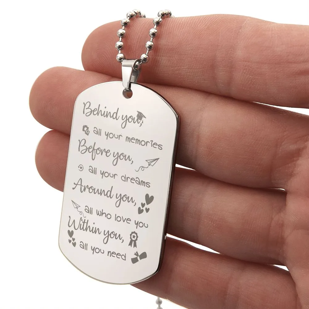 Graduation Gifts for Him, Graduation Dog Tag Necklace