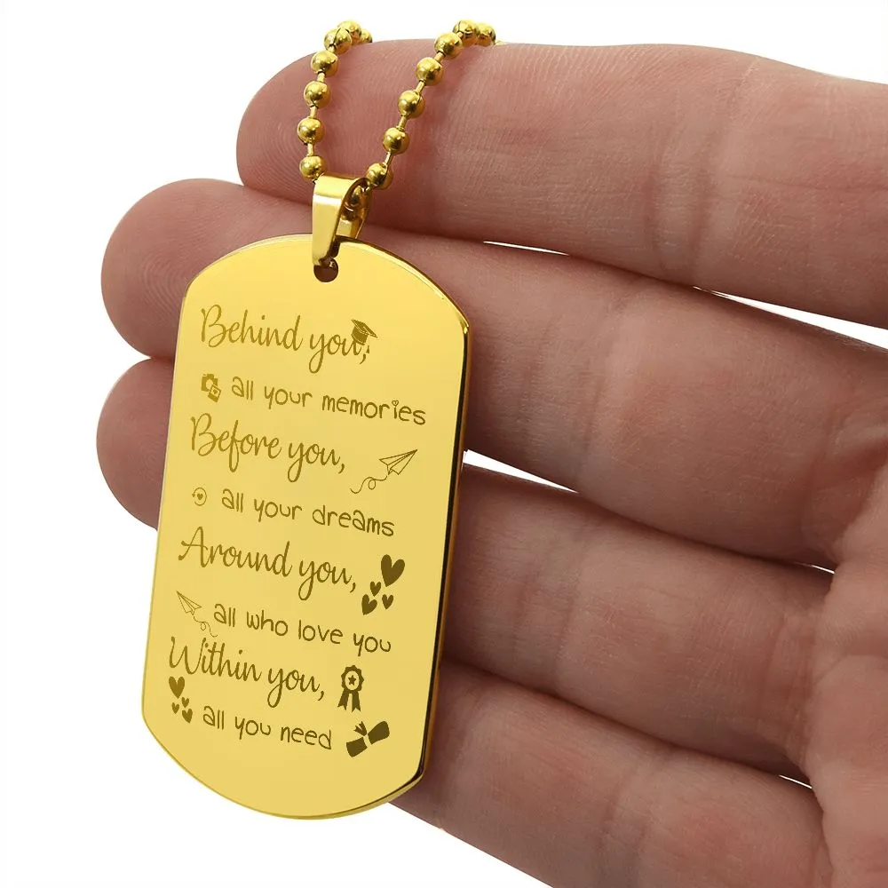 Graduation Gifts for Him, Graduation Dog Tag Necklace