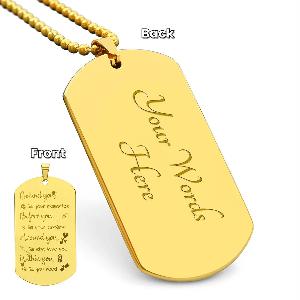 Graduation Gifts for Him, Graduation Dog Tag Necklace