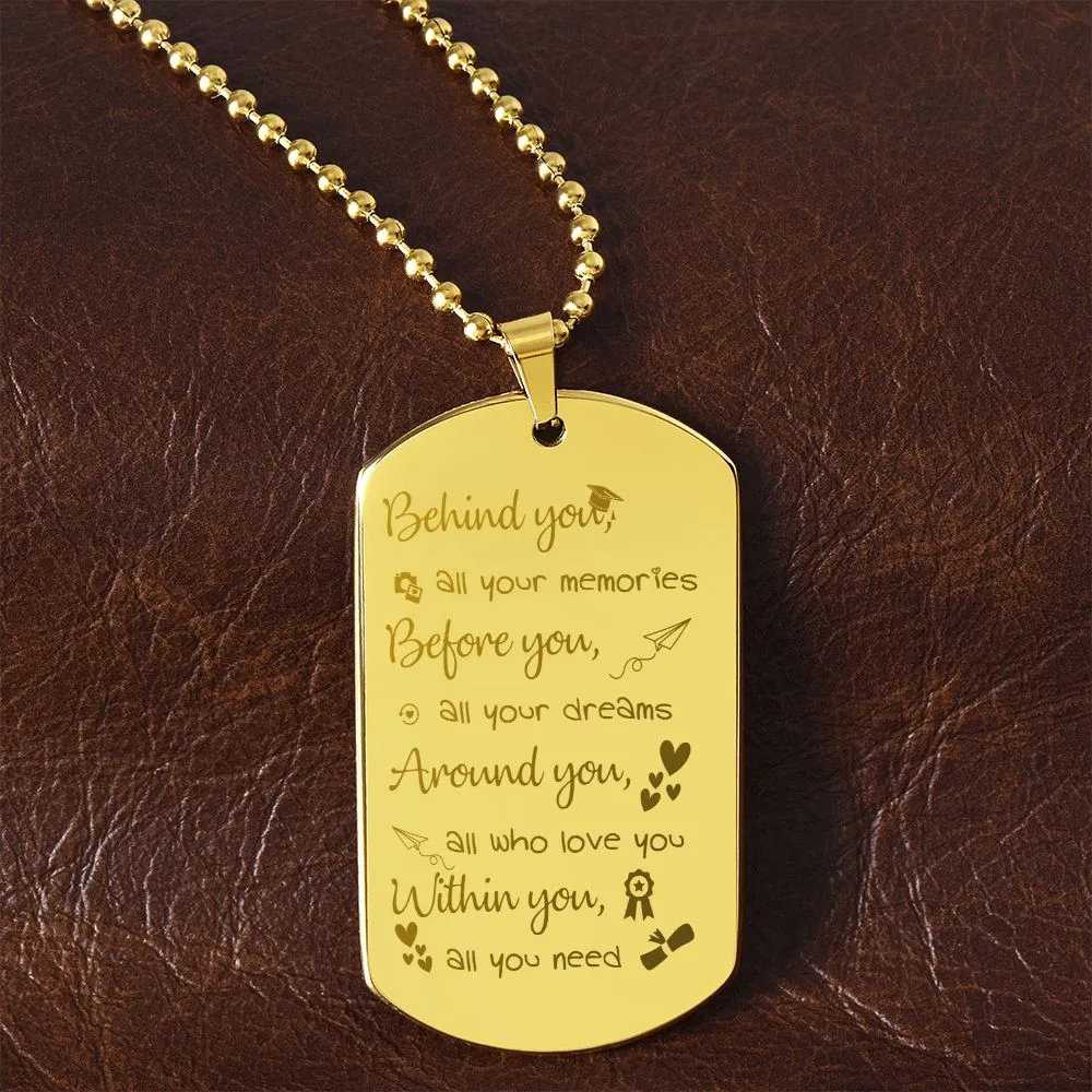 Graduation Gifts for Him, Graduation Dog Tag Necklace