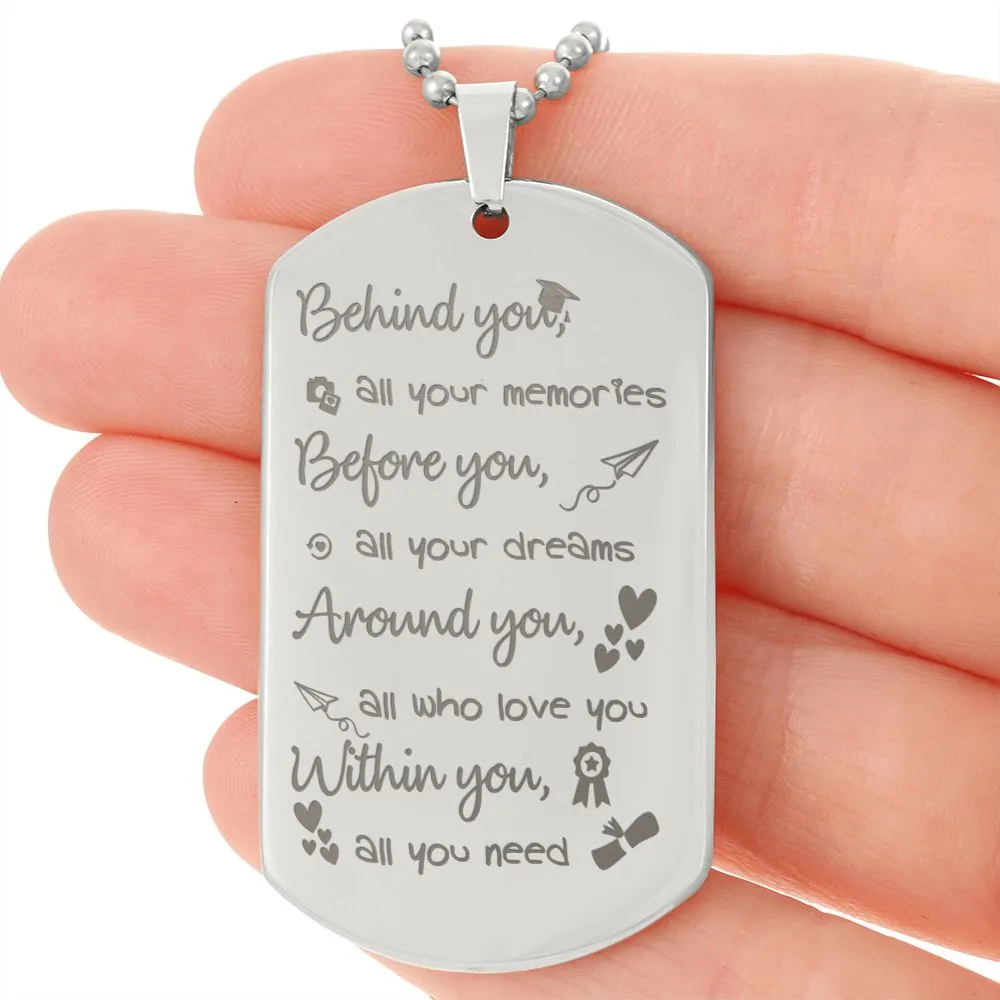 Graduation Gifts for Him, Graduation Dog Tag Necklace