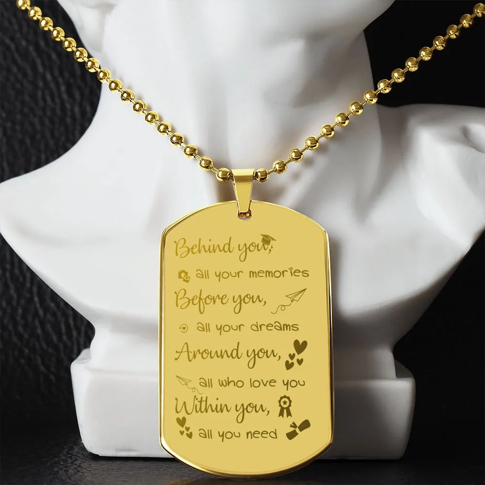Graduation Gifts for Him, Graduation Dog Tag Necklace