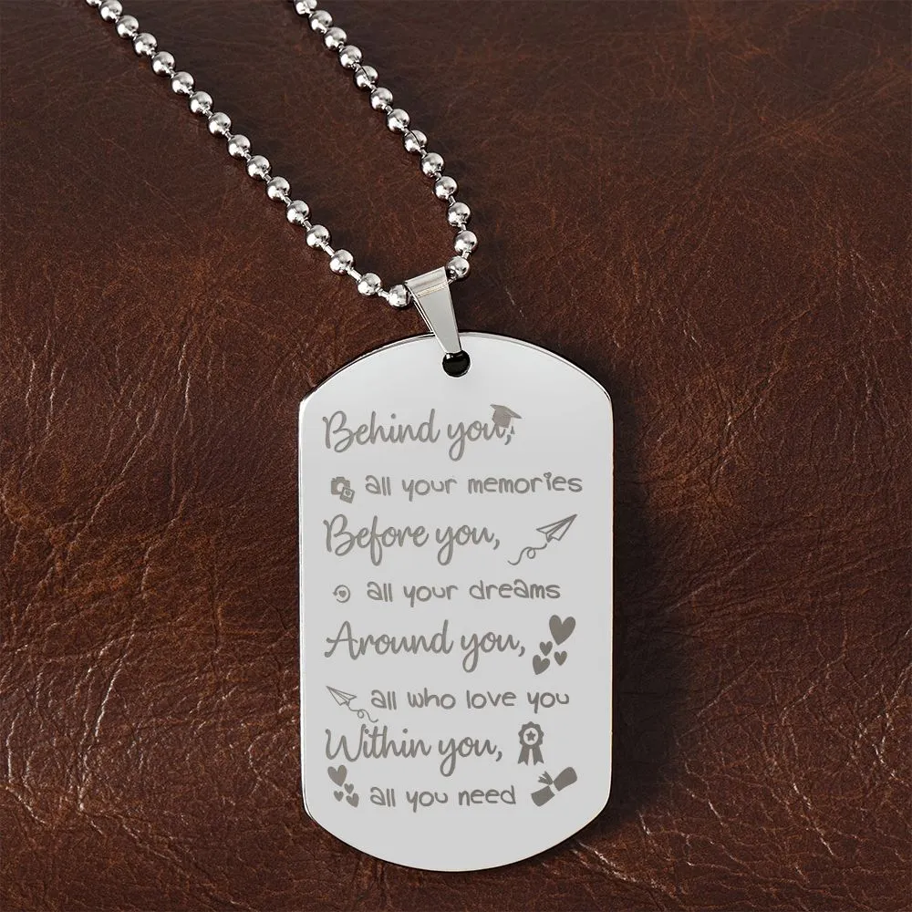 Graduation Gifts for Him, Graduation Dog Tag Necklace