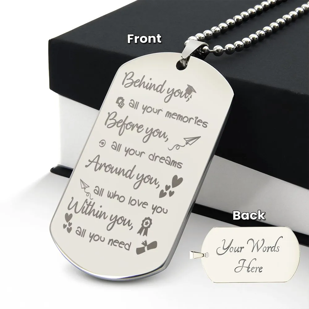 Graduation Gifts for Him, Graduation Dog Tag Necklace