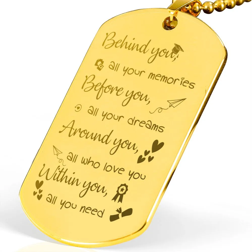 Graduation Gifts for Him, Graduation Dog Tag Necklace