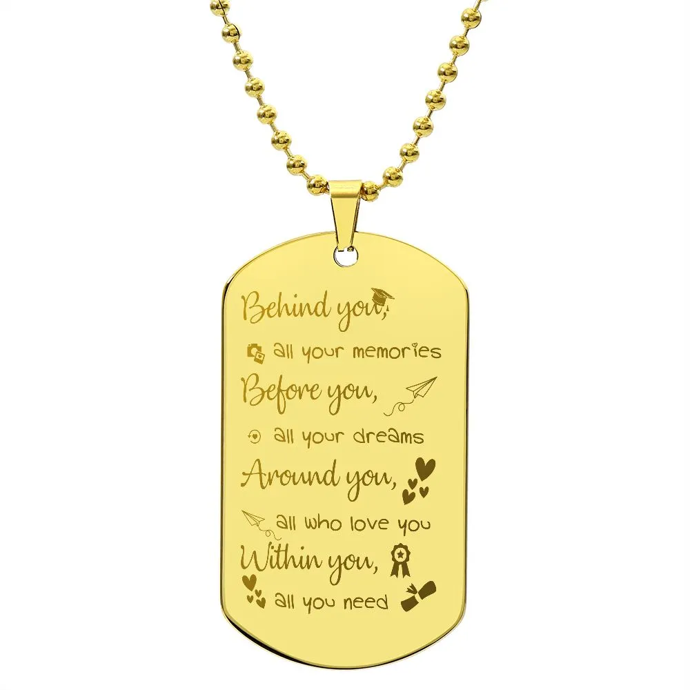 Graduation Gifts for Him, Graduation Dog Tag Necklace