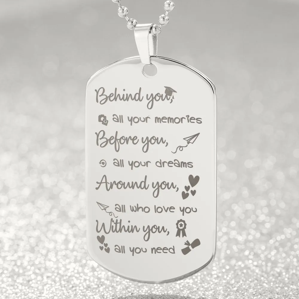 Graduation Gifts for Him, Graduation Dog Tag Necklace