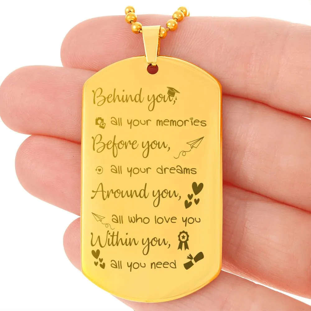 Graduation Gifts for Him, Graduation Dog Tag Necklace