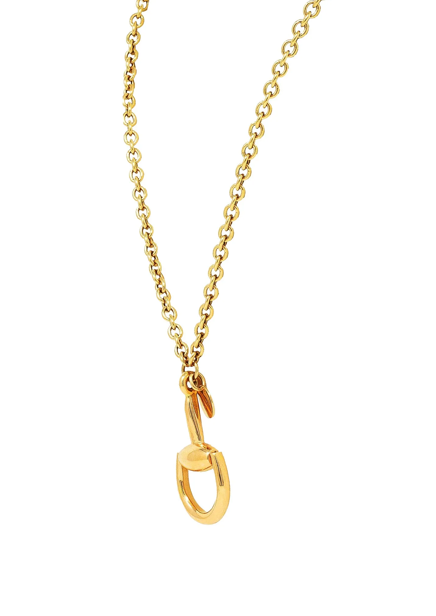 Gucci Contemporary 18 Karat Yellow Gold Horsebit Pendant Necklace