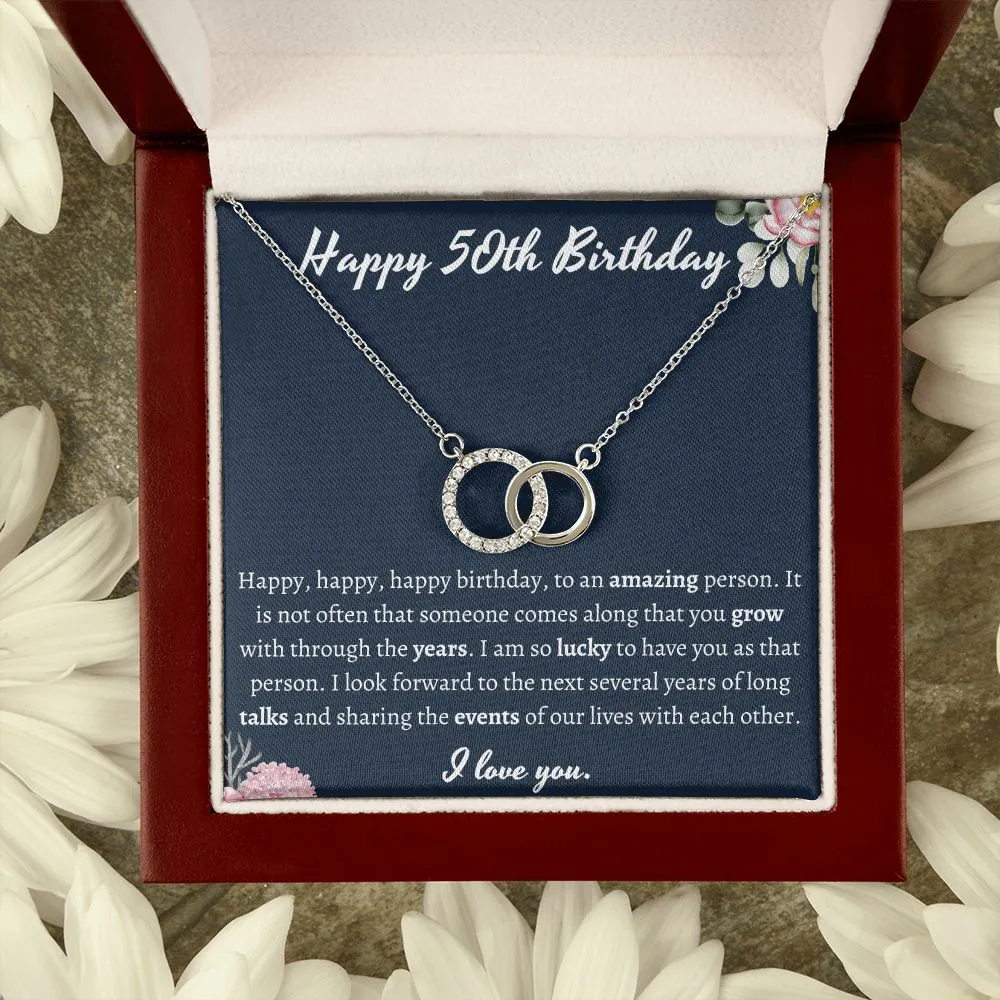 Happy 50th Birthday Pair Necklace