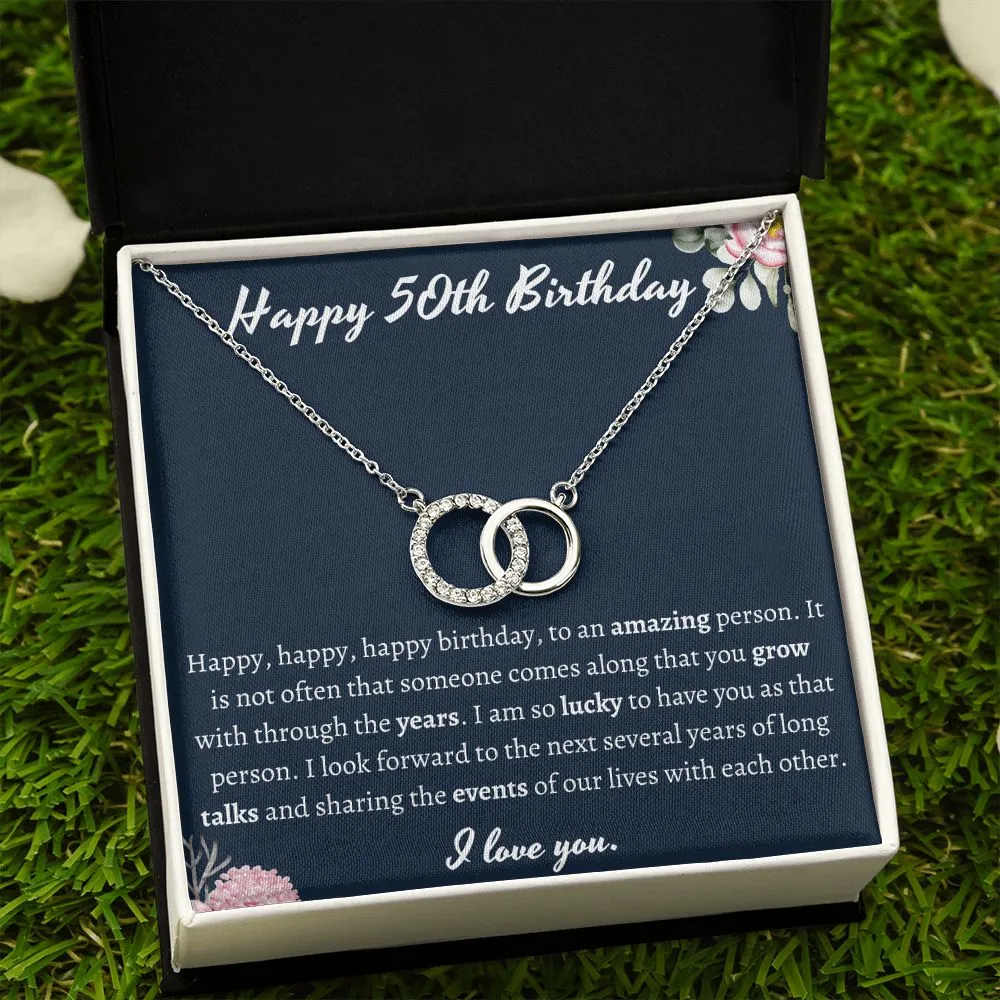 Happy 50th Birthday Pair Necklace