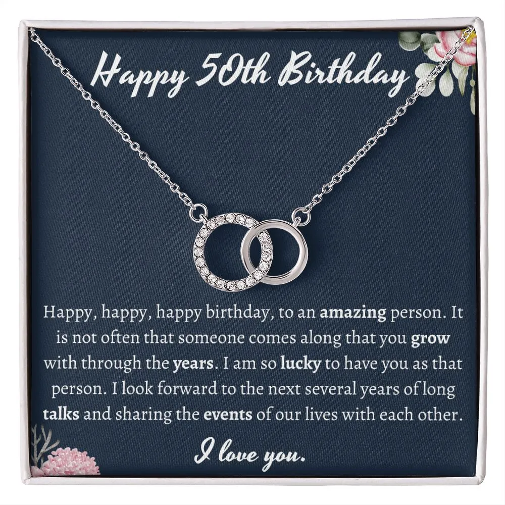 Happy 50th Birthday Pair Necklace