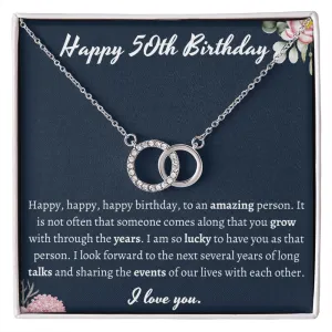 Happy 50th Birthday Pair Necklace