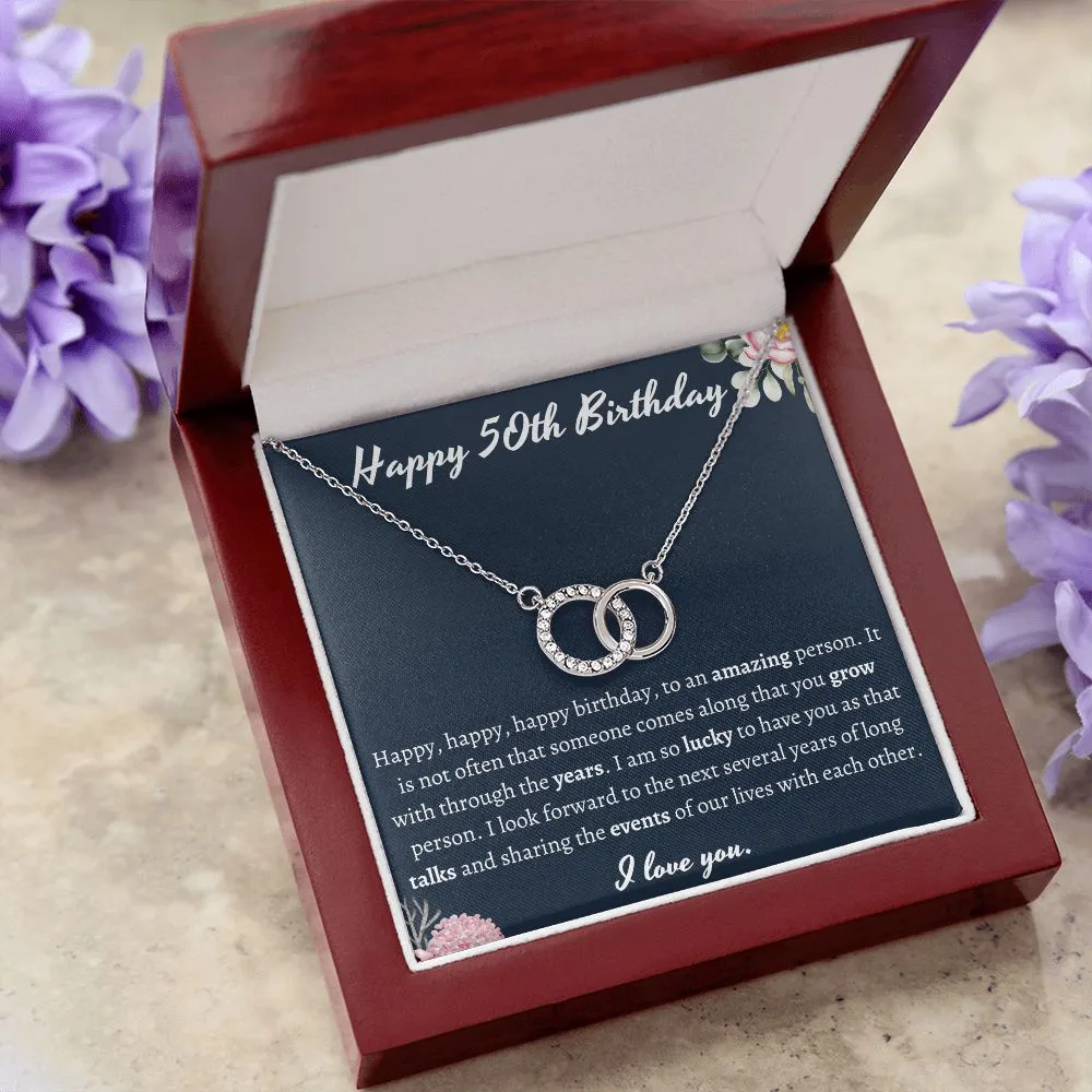 Happy 50th Birthday Pair Necklace