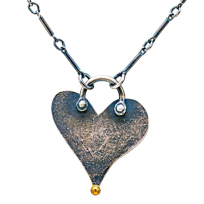 Heart Necklace - Sterling Silver   18k Gold