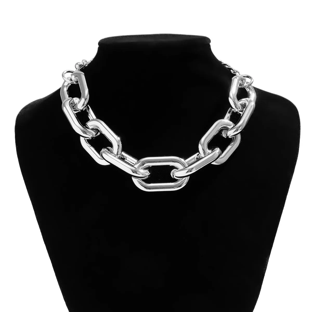 Hip Hop Gold Silver Plated Cable Chain Choker Necklace