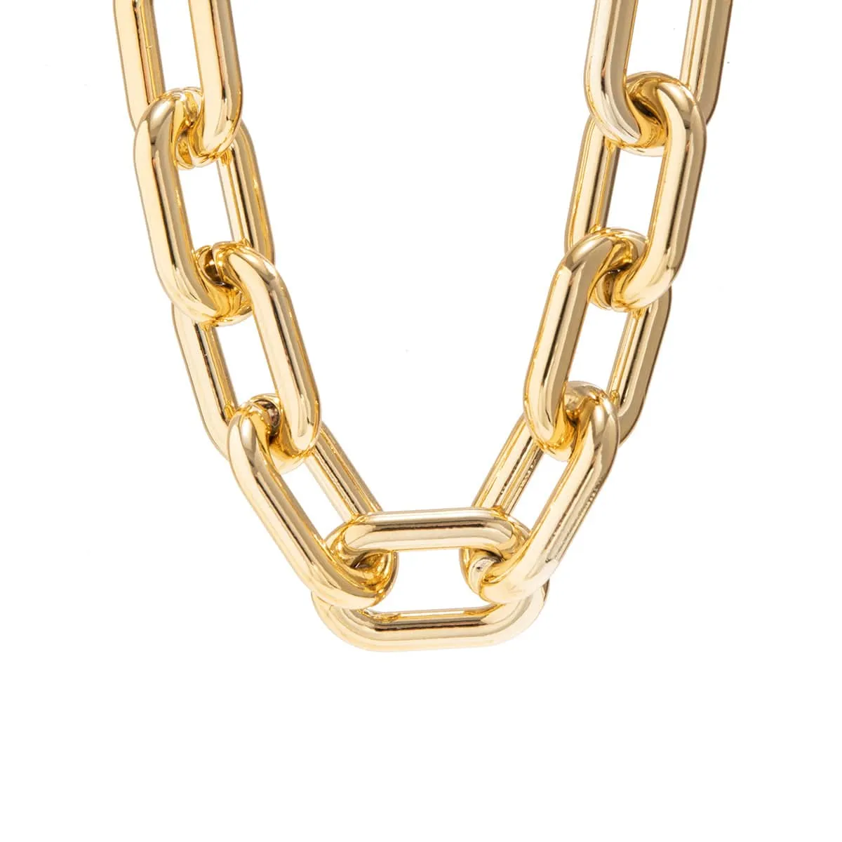 Hip Hop Gold Silver Plated Cable Chain Choker Necklace