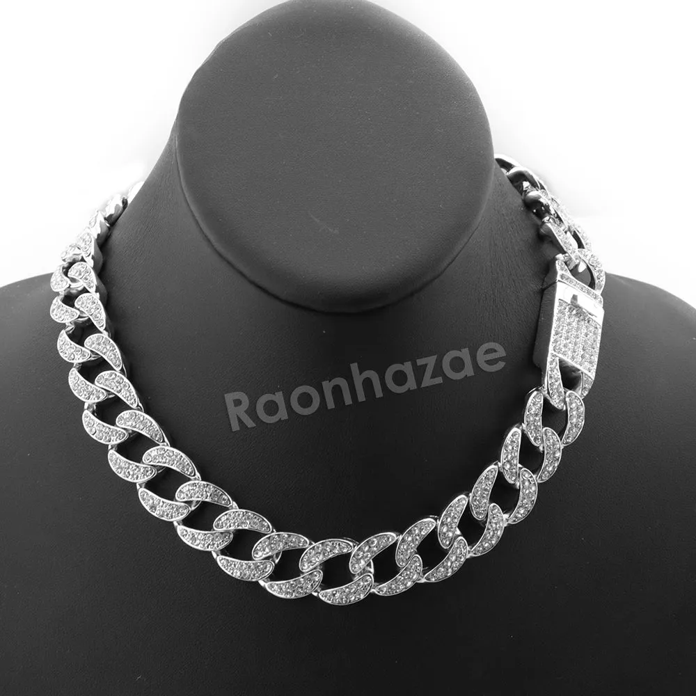 Hip Hop Quavo Shining Cross Miami Cuban Choker Chain Necklace L49