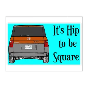 Hip to be Square Bumper Sticker Citrus Orange Pearl