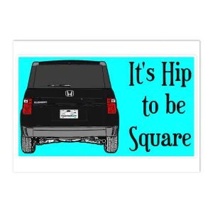 Hip to be Square Bumper Sticker Crystal Black Pearl