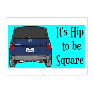 Hip to be Square Bumper Sticker Fiji Blue Pearl EXP