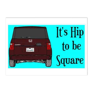 Hip to be Square Bumper Sticker Midnight Red Pearl SC
