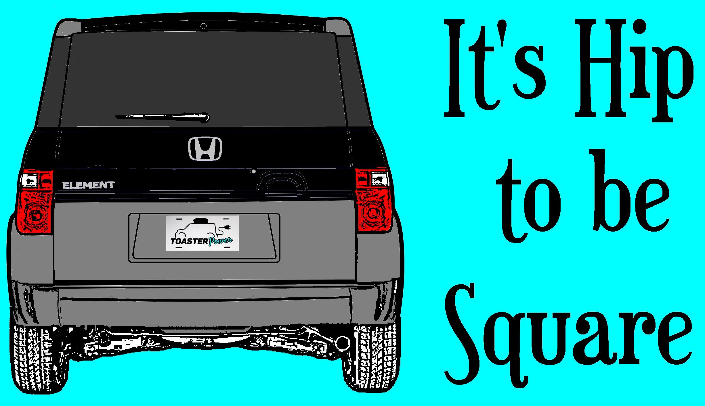 Hip to be Square Bumper Sticker Nighthawk Black Pearl