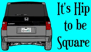 Hip to be Square Bumper Sticker Nighthawk Black Pearl