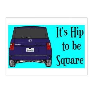 Hip to be Square Bumper Sticker Royal Blue Pearl SC