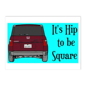 Hip to be Square Bumper Sticker Tango Red Pearl