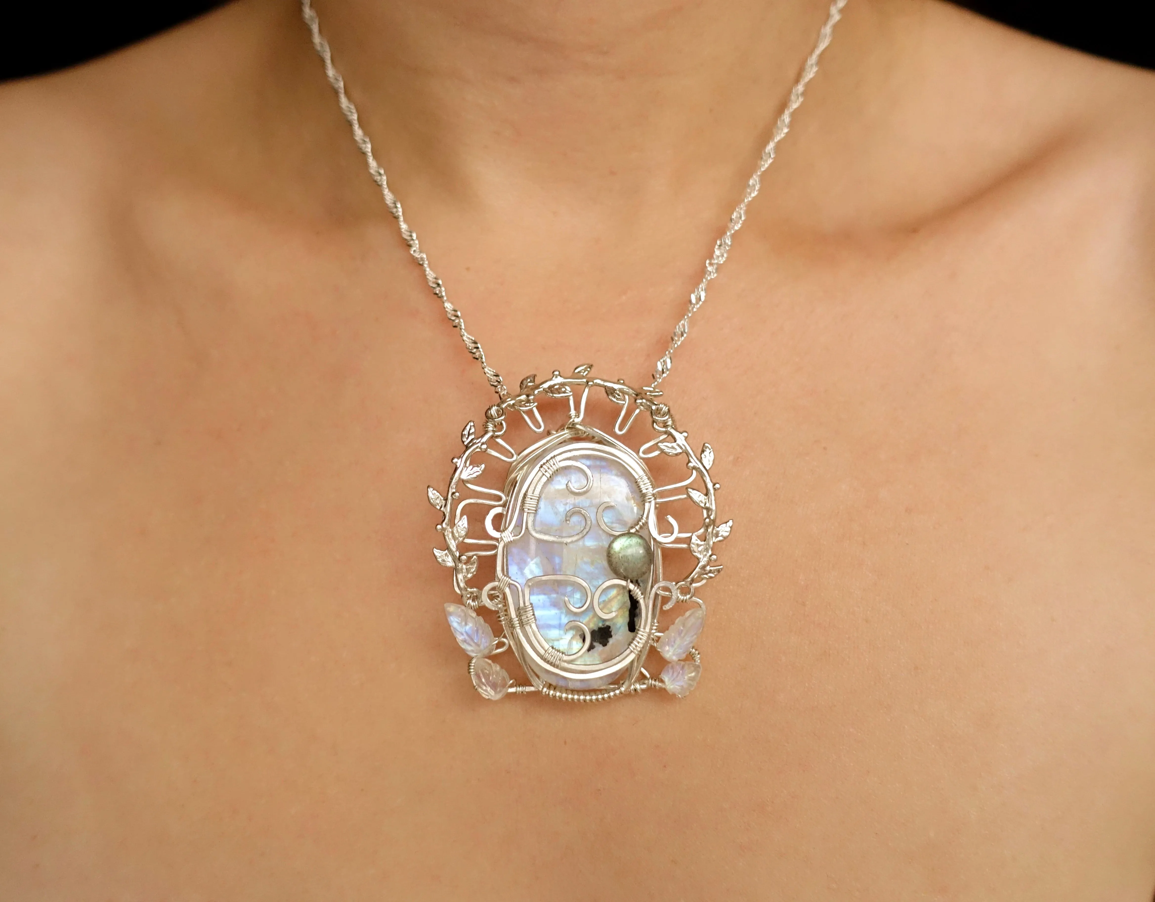 Hobbit Door with Moonstone in Silver