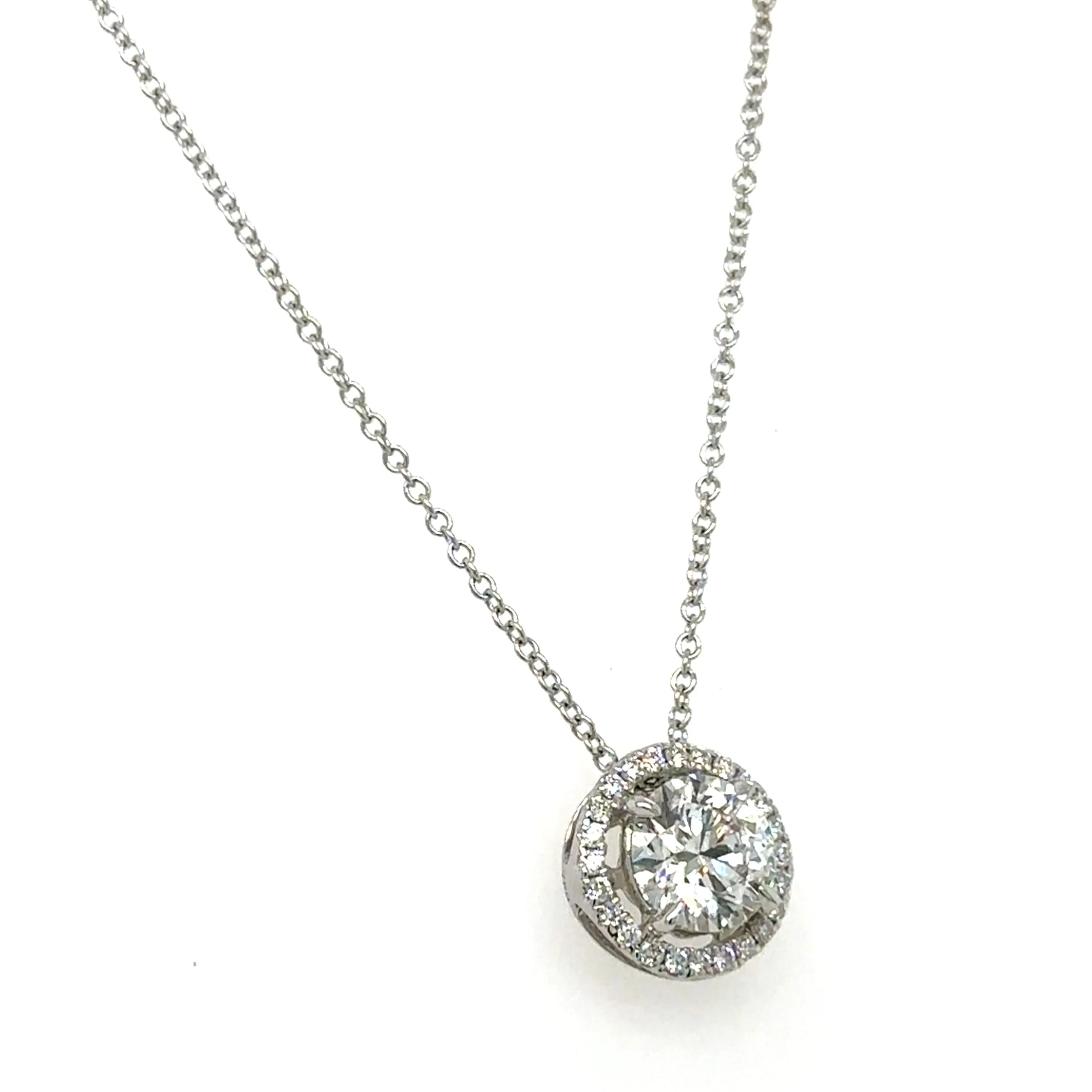 IGI Certified 1.01ct tw Lab Diamond Solitaire Pendant Necklace