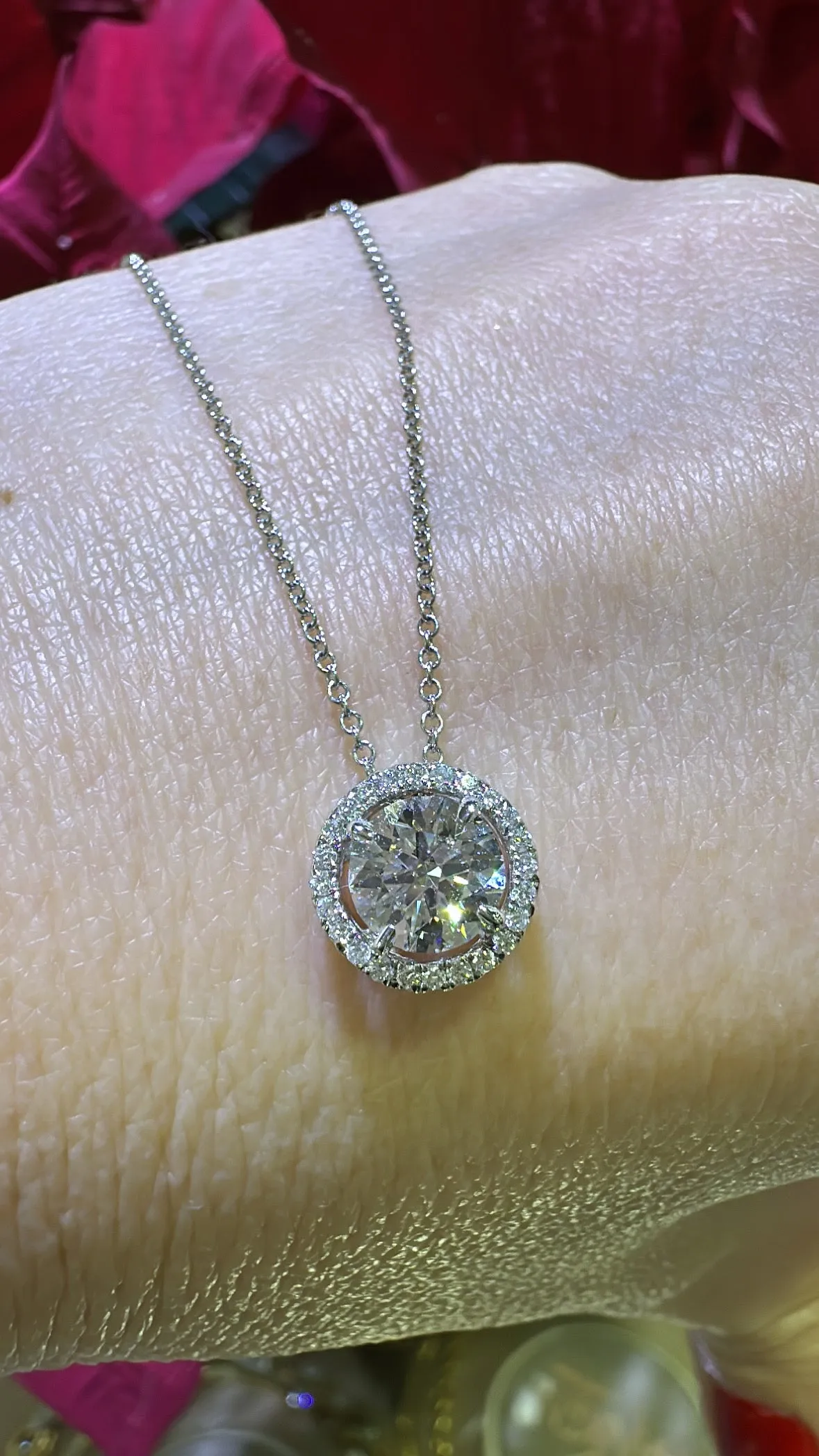 IGI Certified 1.01ct tw Lab Diamond Solitaire Pendant Necklace