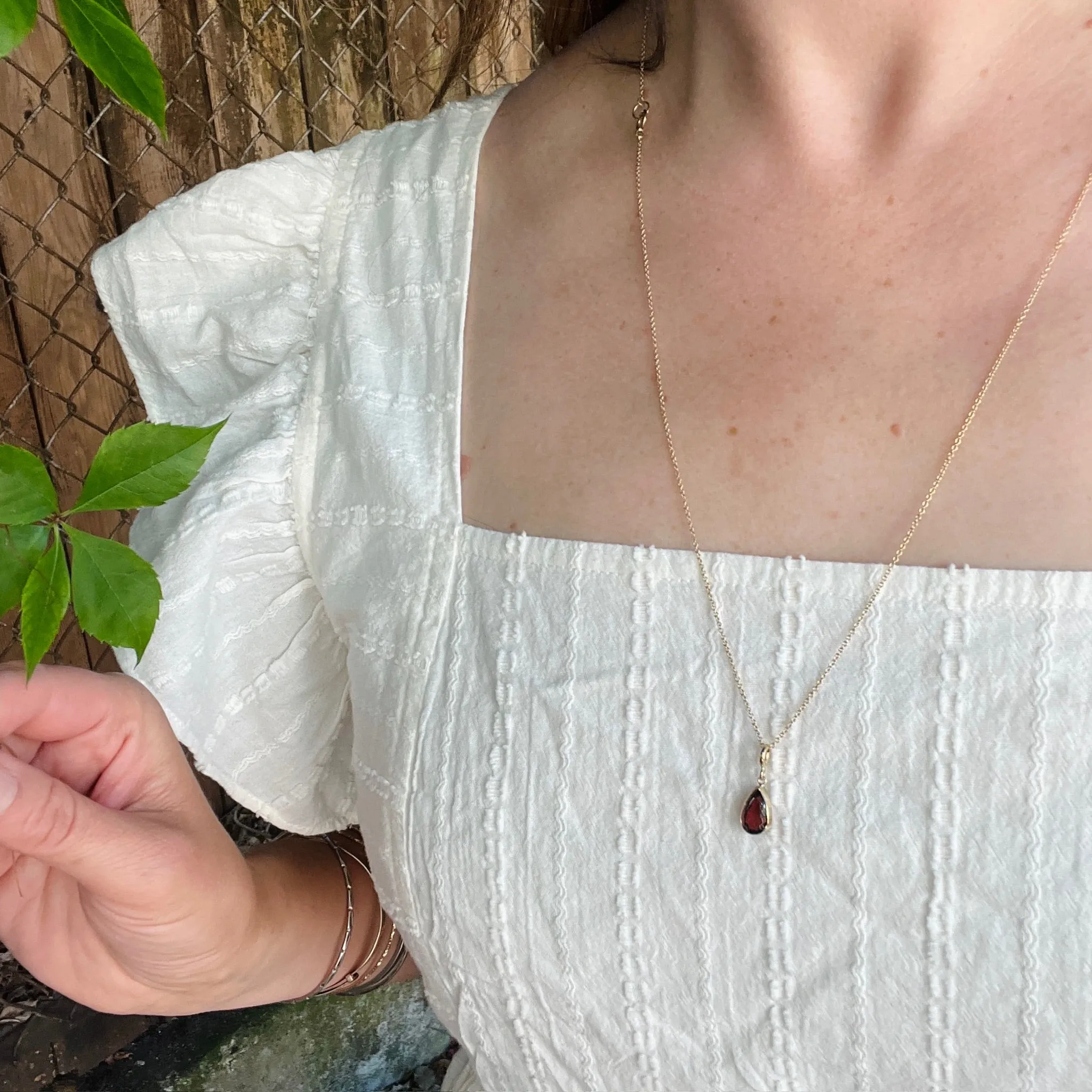 Intense Pink Tourmaline on 14k Gold Chain by Ancient Influences