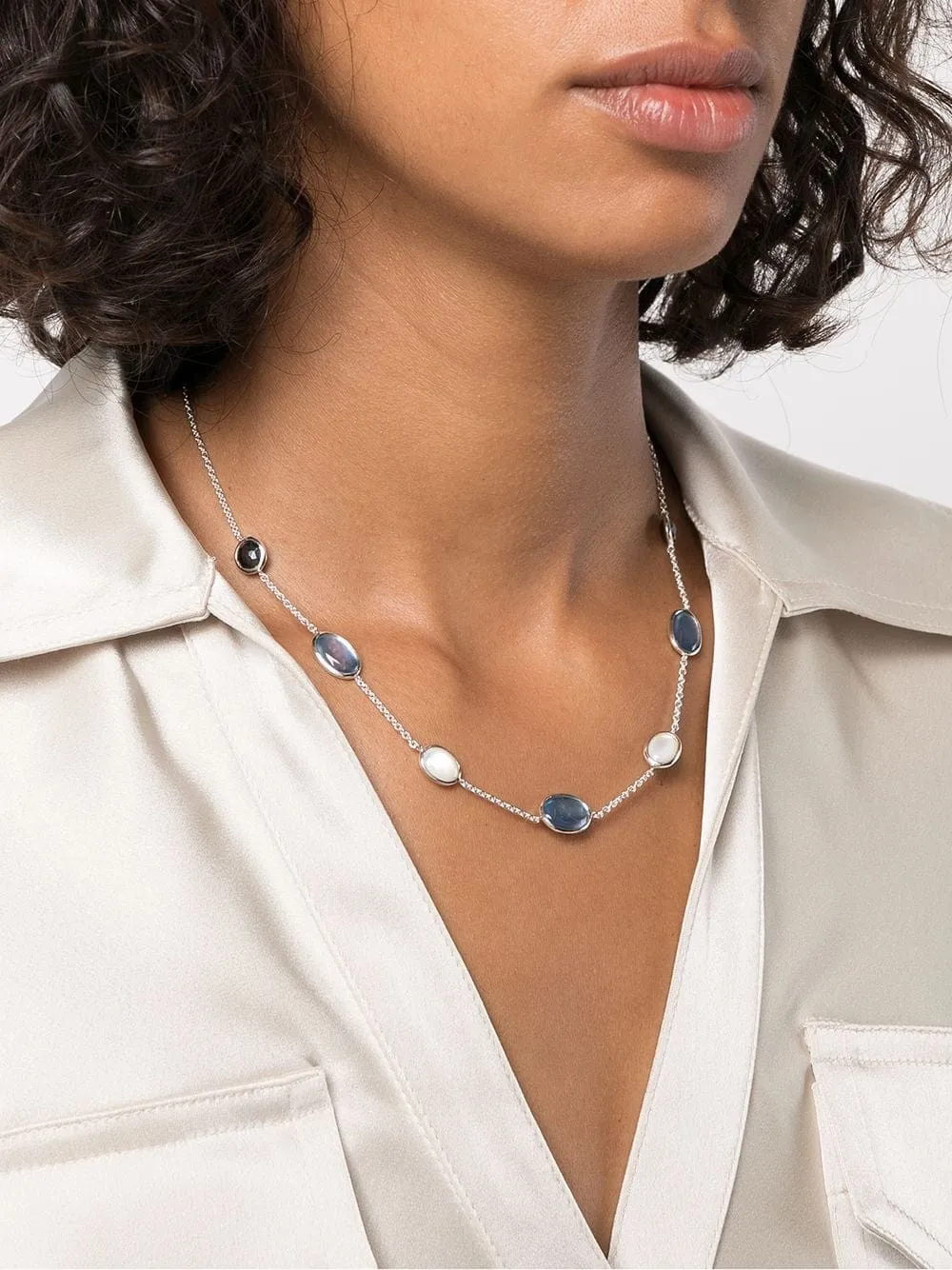 Ippolita Silver Rock Candy Blu Notte Station Necklace